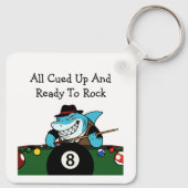 Funny Billiards Pool Hall Theme Sleutelhanger (Achterkant)