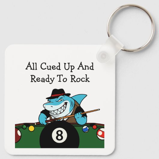 Funny Billiards Pool Hall Theme Sleutelhanger (Achterkant)