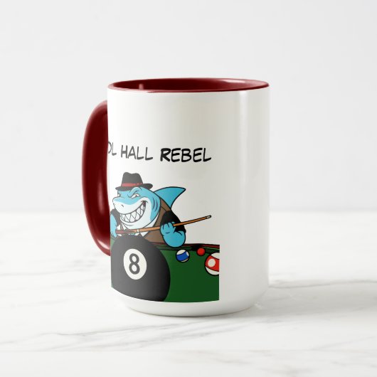 Funny Billiards Pool Rebel Jumbo Coffee Mugs Mok (Voorkant links)