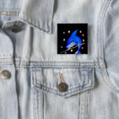 Funny Billiards Pool Shark Male Vierkante Button 5,1 Cm (In situ)