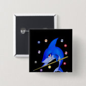 Funny Billiards Pool Shark Male Vierkante Button 5,1 Cm (Voorkant /achterkant)
