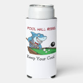 Funny Billiards Pool Shark Rebel Can Coolers (Seltzer Achterkant)