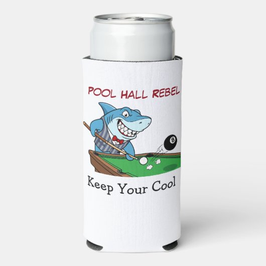 Funny Billiards Pool Shark Rebel Can Coolers (Seltzer Achterkant)