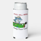 Funny Billiards Pool Shark Rebel Can Coolers (Seltzer Voorkant)