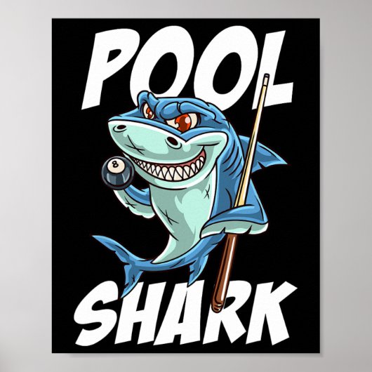 Funny Billiards Pool Shark Snooker Hall Joke Billi Poster (Voorkant)
