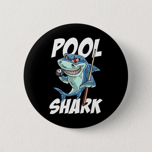 Funny Billiards Pool Shark Snooker Hall Joke Billi Ronde Button 5,7 Cm (Voorkant)