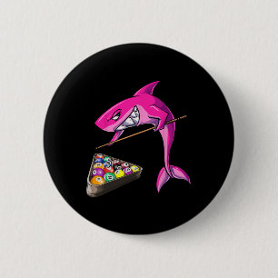 Funny Billiards Pool Shark Vrouw Ronde Button 5,7 Cm