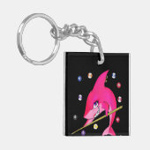 Funny Billiards Pool Shark Vrouw Sleutelhanger (Voorkant Links)