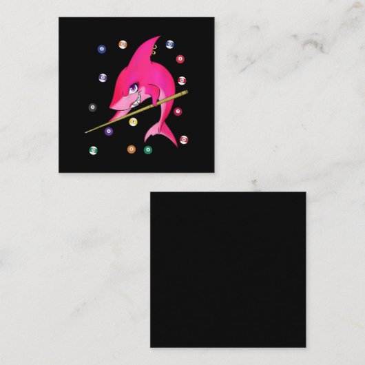 Funny Billiards Pool Shark Vrouw Vierkante Visitekaartje (Voorkant / Achterkant)