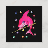 Funny Billiards Pool Shark Vrouw Vierkante Visitekaartje (Voorkant)