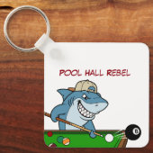 Funny Billiards Shark Pool Hall Rebel Keychains Sleutelhanger (Voorkant)