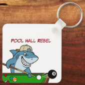 Funny Billiards Shark Pool Hall Rebel Keychains Sleutelhanger (Achterkant)