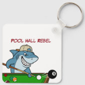 Funny Billiards Shark Pool Hall Rebel Keychains Sleutelhanger (Achterkant)