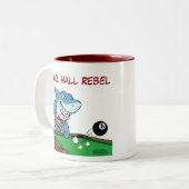 Funny Billiards Shark Rebel Coffee Mugs Tweekleurige Koffiemok (Voorkant links)