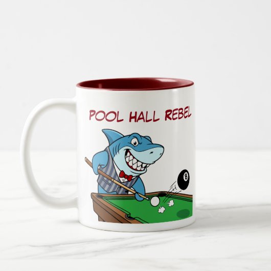 Funny Billiards Shark Rebel Coffee Mugs Tweekleurige Koffiemok (Links)
