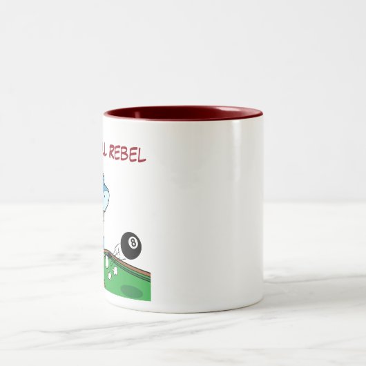 Funny Billiards Shark Rebel Coffee Mugs Tweekleurige Koffiemok (Center)