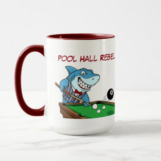 Funny Billiards Shark Rebel Jumbo Coffee Mugs Mok