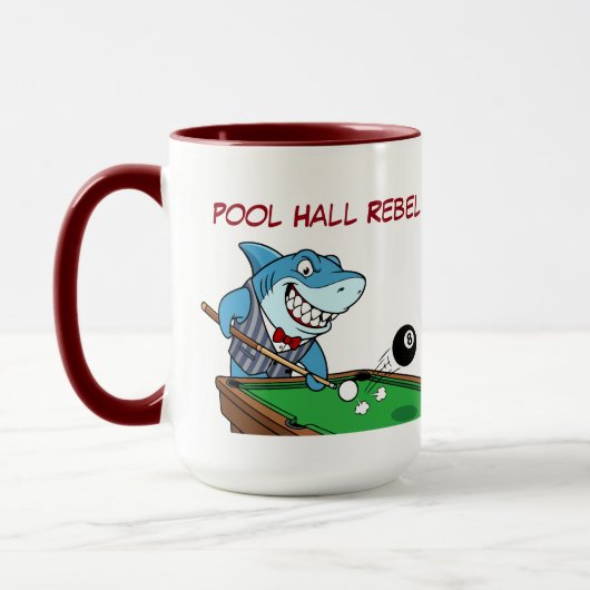 Funny Billiards Shark Rebel Jumbo Coffee Mugs Mok (Links)