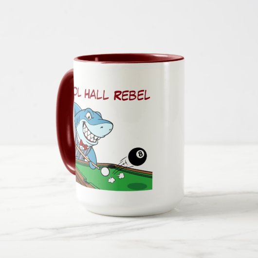 Funny Billiards Shark Rebel Jumbo Coffee Mugs Mok (Voorkant links)