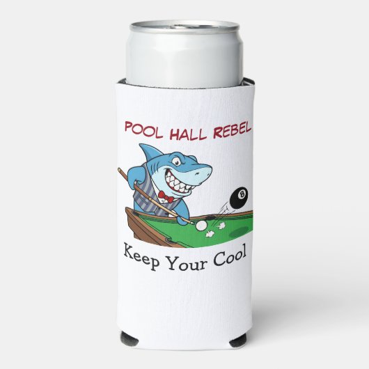 Funny Billiards Shark Theme Can Coolers (Seltzer Voorkant)