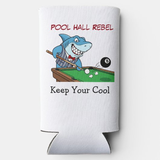 Funny Billiards Shark Theme Can Coolers (Achterkant)