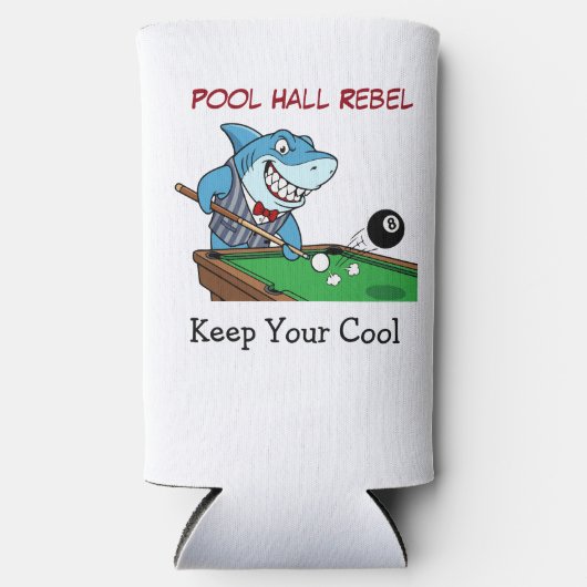 Funny Billiards Shark Theme Can Coolers (Voorkant)
