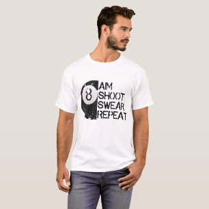 Funny Billiards T-Shirt, Distress 8-Ball Pool T-shirt