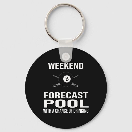 Funny Billiards Weekend Forecast Sleutelhanger (Voorkant)