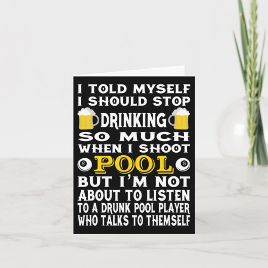 Funny Billiards zei dat ik moest stoppen met Drink Kaart (Voorkant)