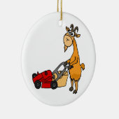 Funny Billy Goat Pushing Lawn Mower Cartoon Keramisch Ornament (Rechts)