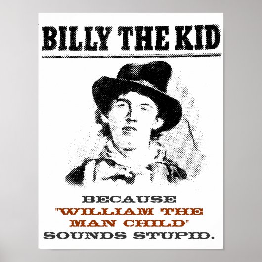 Funny Billy het Kind "Gezocht" Poster (Voorkant)