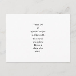 Funny Binary Wiskunde Computing Joke Gift Briefkaa Briefkaart