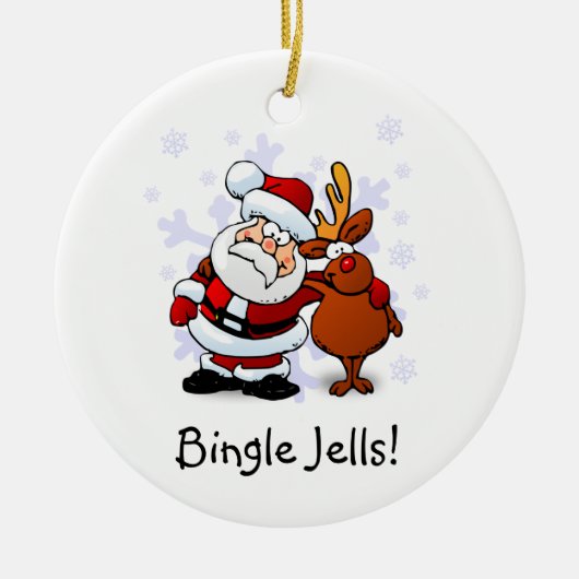 Funny Bingle Jells kerstfeestdag Keramisch Ornament (Voorkant)