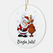 Funny Bingle Jells kerstfeestdag Keramisch Ornament (Links)
