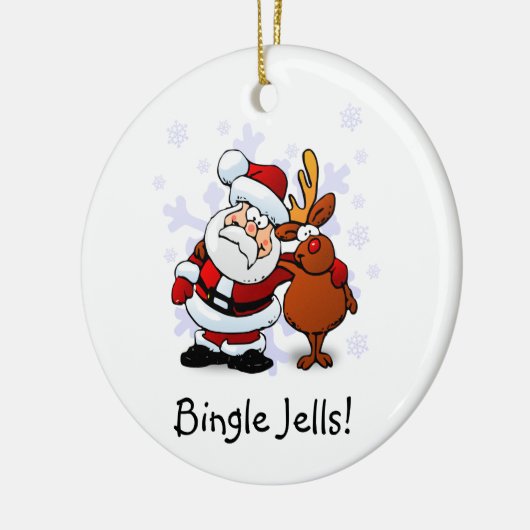 Funny Bingle Jells kerstfeestdag Keramisch Ornament (Links)