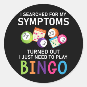 Funny Bingo Ball Bingo Gamer Ronde Sticker