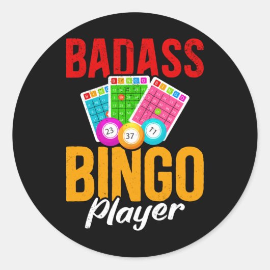 Funny Bingo Balls Sarcastic Bingo Player Ronde Sticker (Voorkant)