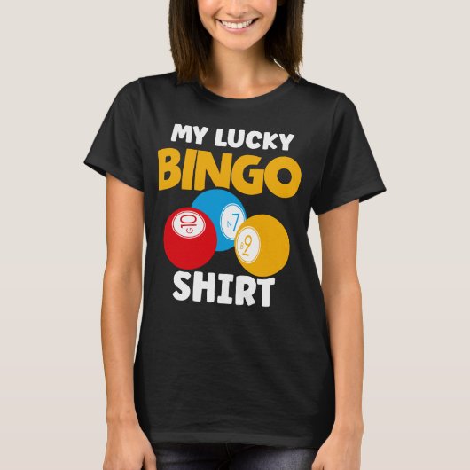 Funny Bingo Gamer Lucky Bingo T-shirt (Voorkant)