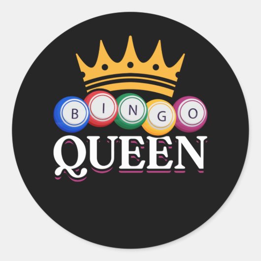 Funny Bingo Girl Bingo Balls Queen Queen Women Ronde Sticker (Voorkant)