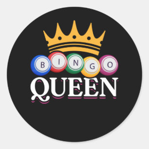 Funny Bingo Girl Bingo Balls Queen Queen Women Ronde Sticker