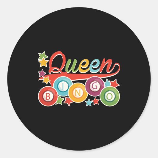 Funny Bingo Girl Bingo Balls Queen Ronde Sticker (Voorkant)