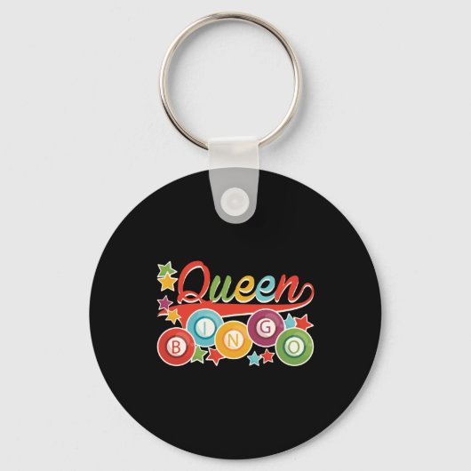 Funny Bingo Girl Bingo Balls Queen Sleutelhanger (Voorkant)
