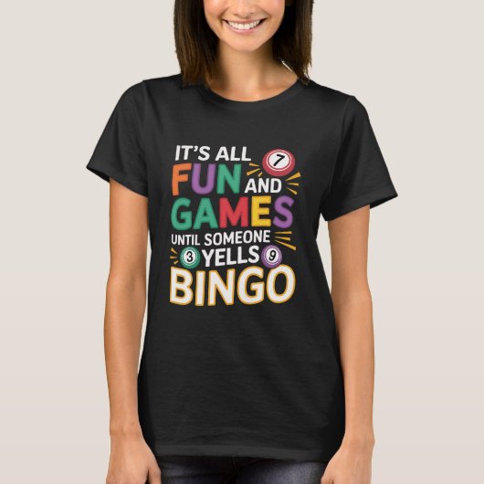 Funny Bingo Lover Design – Bingo Player Gift T-shirt (Voorkant)