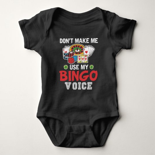 Funny Bingo Player Casino Gambler Bingo Voice Romper (Voorkant)