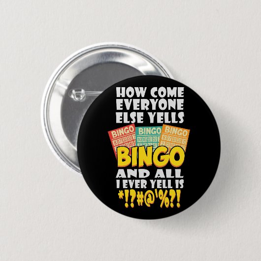 Funny Bingo Player Gift Ronde Button 5,7 Cm (Voorkant /achterkant)