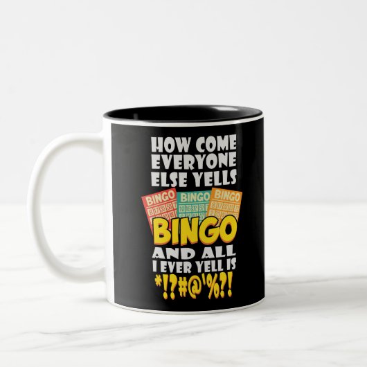 Funny Bingo Player Gift Tweekleurige Koffiemok (Links)