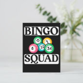 Funny Bingo Squad Gezegde Bingo Briefkaart (Staand voorkant)