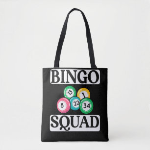 Funny Bingo Squad Gezegde Bingo Tote Bag
