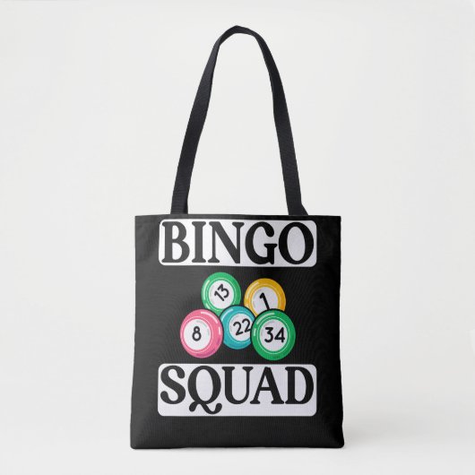 Funny Bingo Squad Gezegde Bingo Tote Bag (Voorkant)