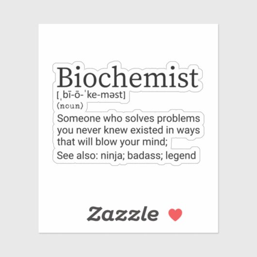 Funny Biochemist Definition, Biochemie Sticker (Vel)